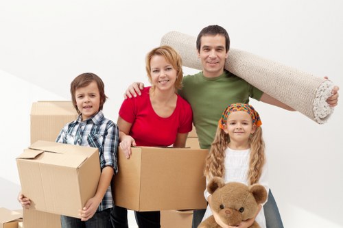 Careful loading of household furniture into a van