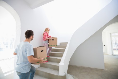 Careful loading of office furniture and boxes during a Ruislip relocation