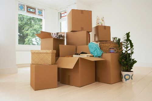 Packing and labelling office items before a commercial move in Ruislip